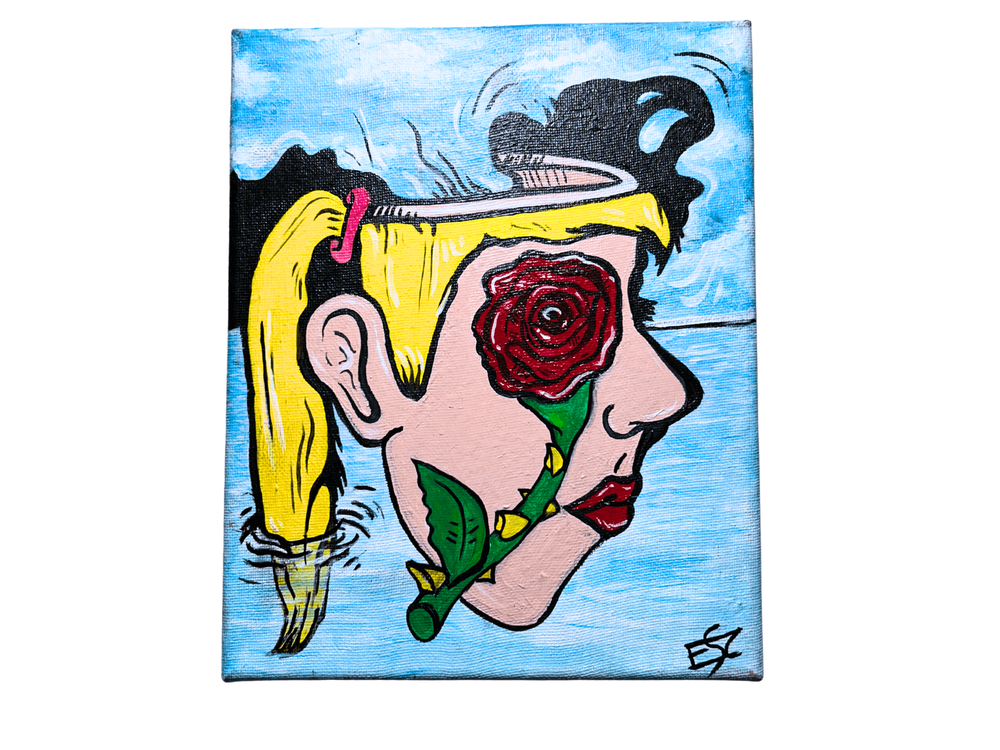 Rose Portrait - Acrylic on canvas by Elijah Sylar