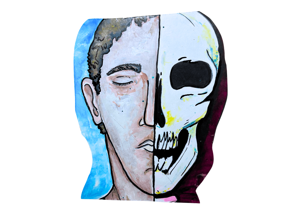 Half Awake, Always Dreaming - acrylic and ink on art-paper by Elijah Sylar